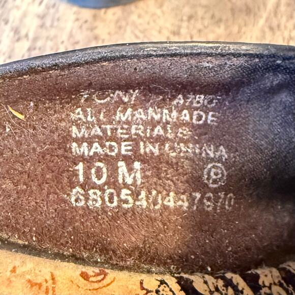 VTG Mudd Toni Platform Mules Chunky Heel Buckle Faux Leather 90s Y2K Brown Sz 10 - Picture 7 of 12